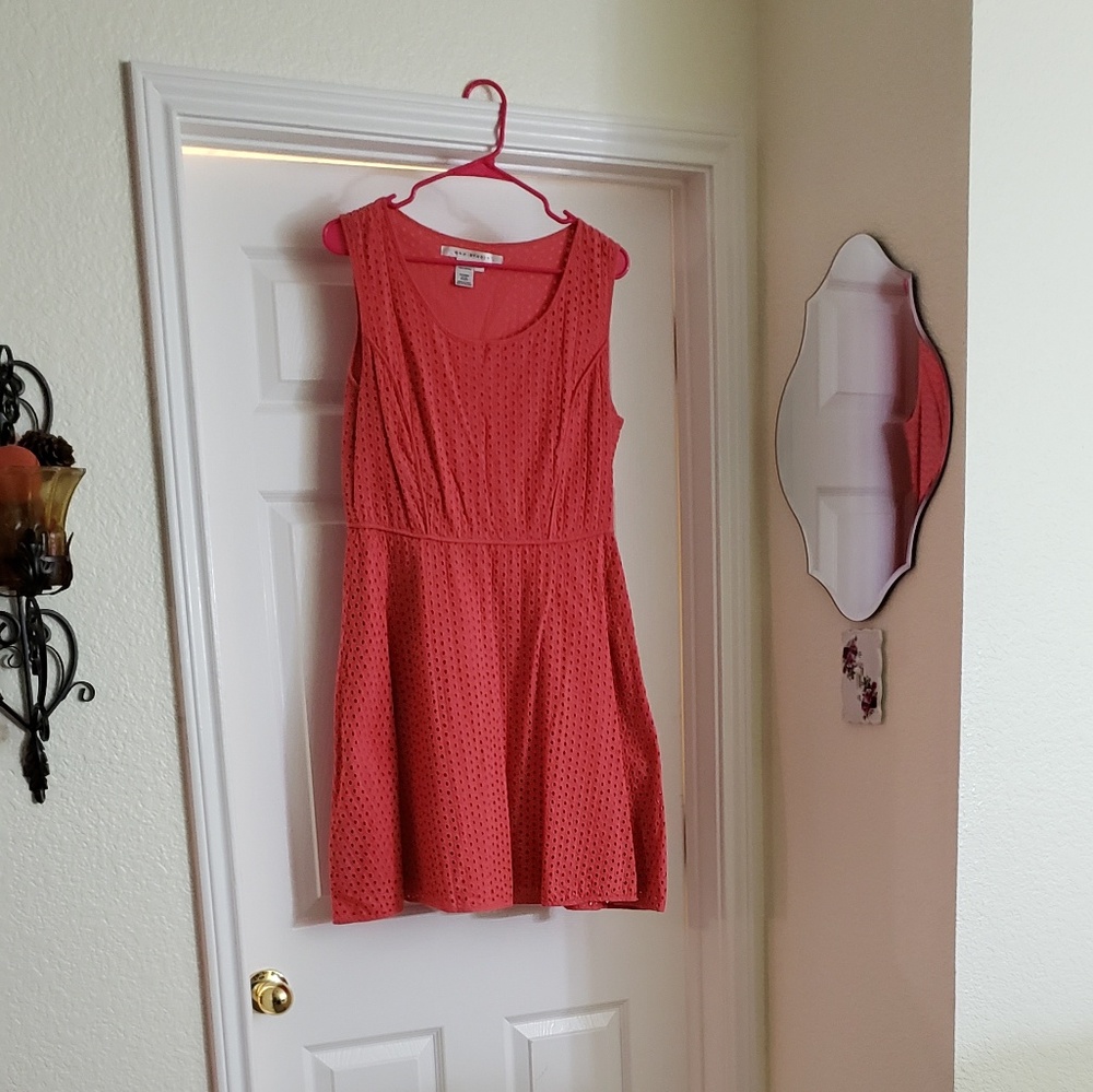 Orange eyelet dress